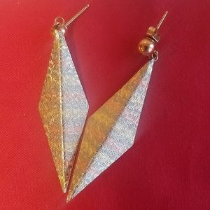 NWOT Tricolored Diamond Shaped Earrings